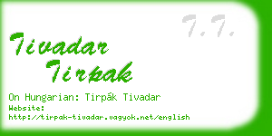 tivadar tirpak business card