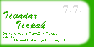 tivadar tirpak business card